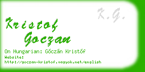 kristof goczan business card