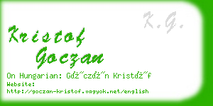 kristof goczan business card